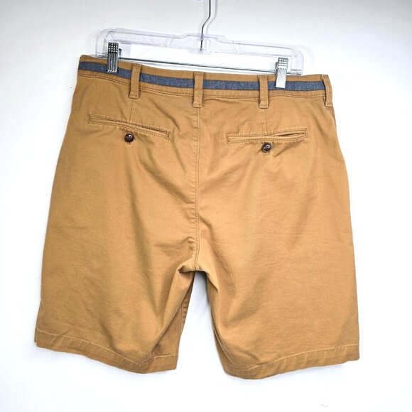Express Khaki Slim Above the Knee 9" Inseam Flat Front Chino Shorts - Picture 6 of 9
